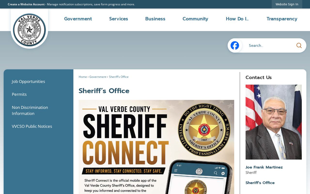 Val Verde County arrest records Sheriff and jail contact