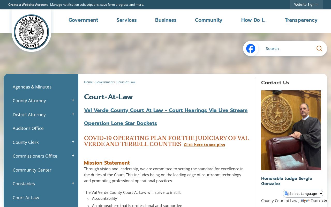 Val Verde County Court at Law criminal misdemeanor cases