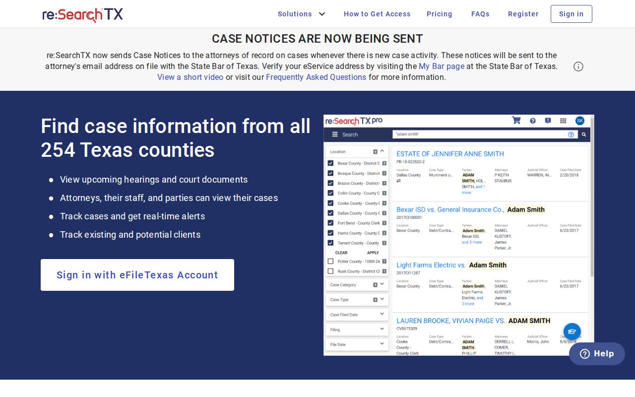 re:SearchTX search for Val Verde County criminal court cases