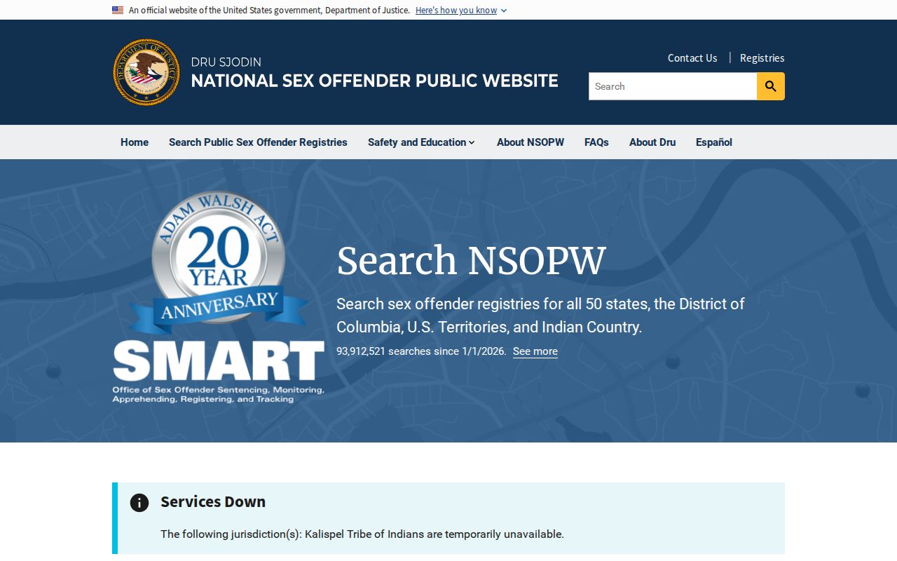 National sex offender search used with Val Verde County registry checks